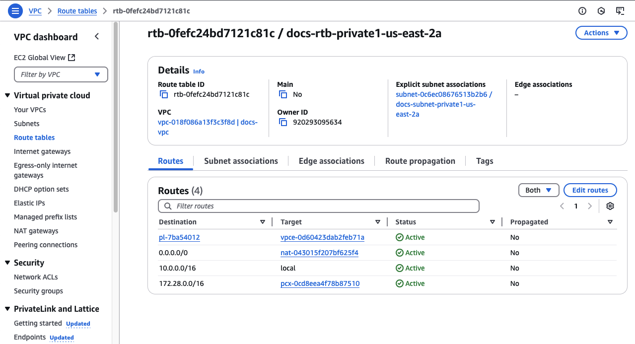 AWS route complete