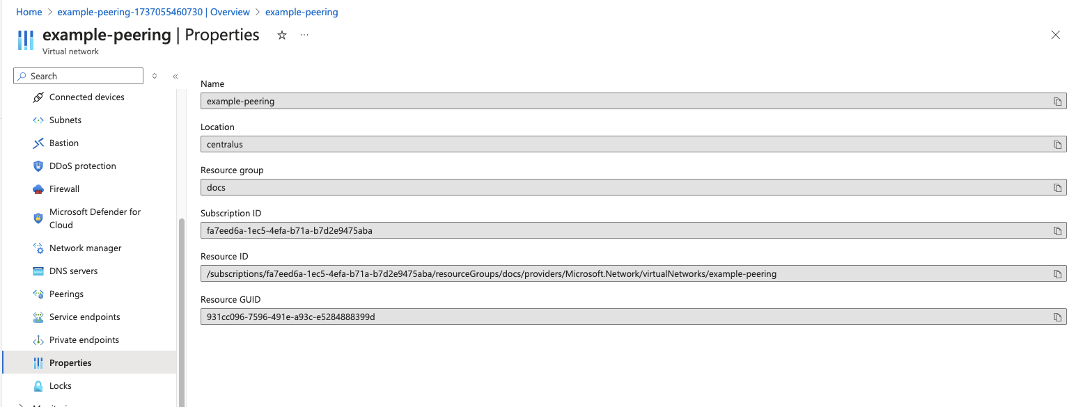 Azure network ID