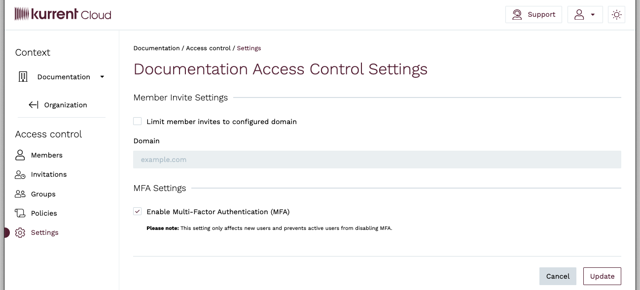 Enable MFA for Organization