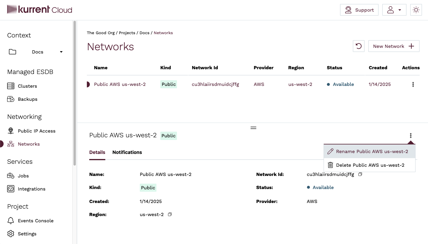 Network detail